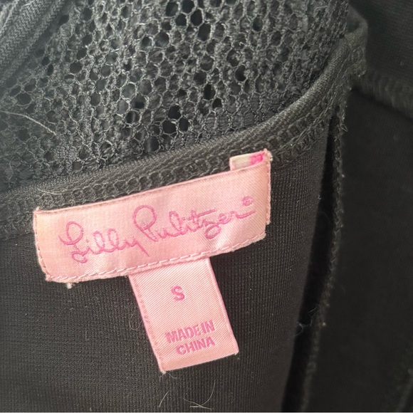 Lilly Pulitzer Black Remmy Lace Dress Fit n Flare Mini Short Preppy 3/4 Sleeve - Picture 9 of 11